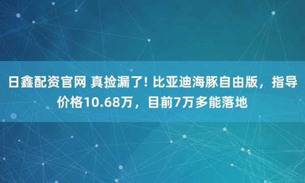 日鑫配资官网 真捡漏了! 比亚迪海豚自由版，指导价格10.68万，目前7万多能落地