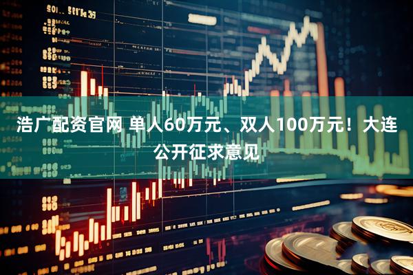 浩广配资官网 单人60万元、双人100万元！大连公开征求意见